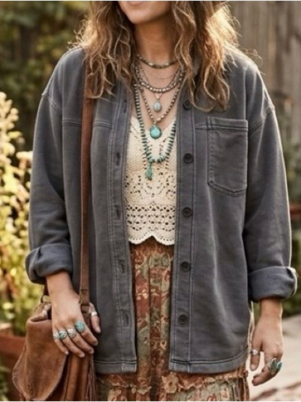 American Eagle Outfitters Charcoal Shacket Size XS